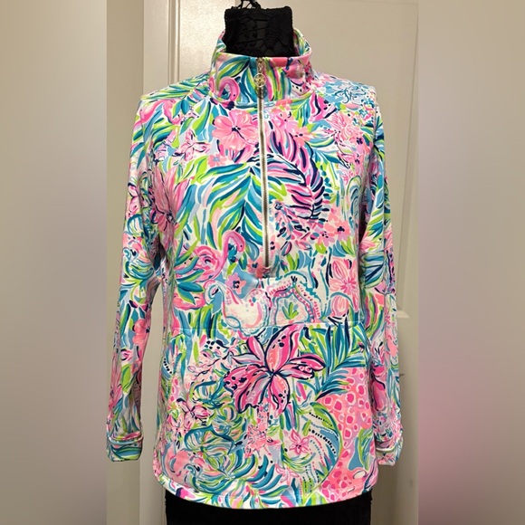 Lilly Pulitzer UPF 50+ Skipper Popover half zip jacket Size Large - Picture 1 of 7